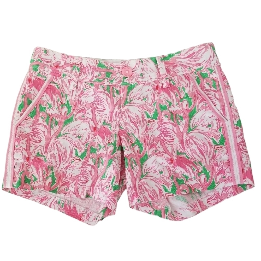 Lilly Pulitzer The Callahan Short Size 00 Pink Colony Flamingo Print